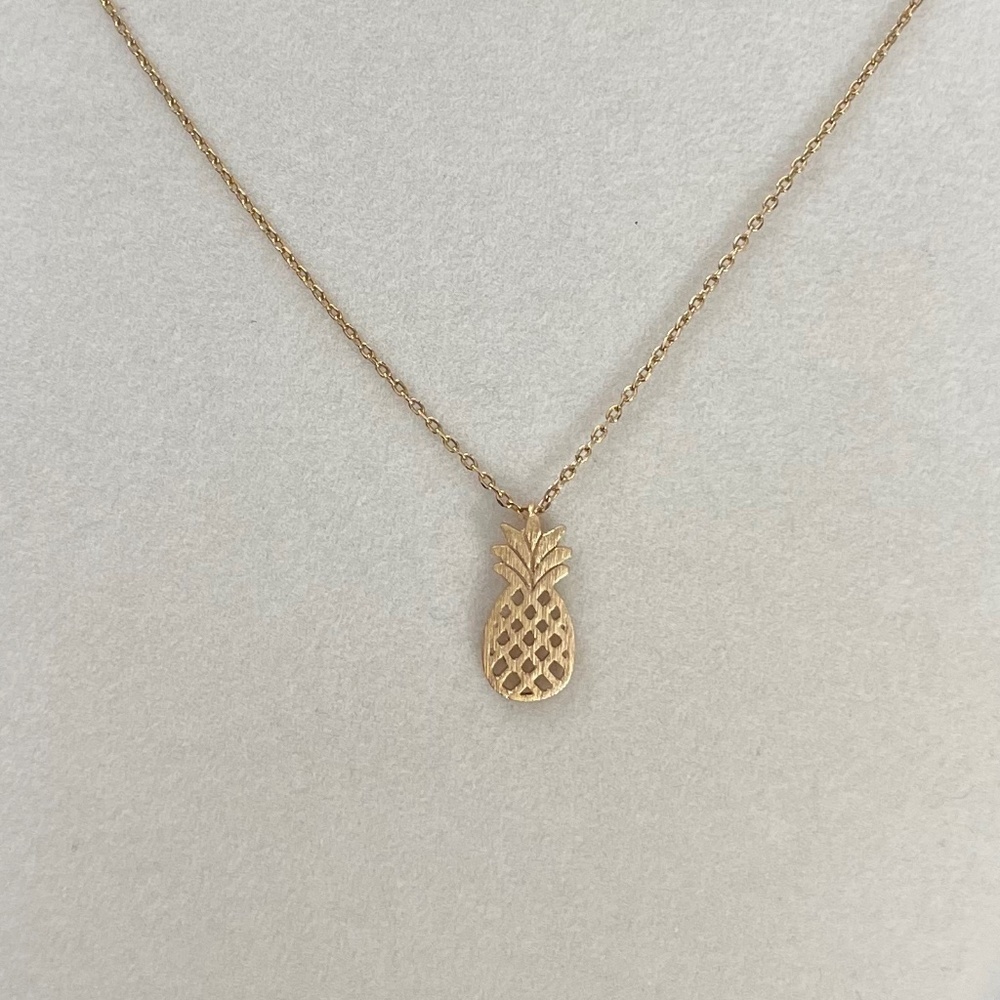 Gold Dipped Metal Pineapple Necklace
